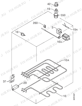 Взрыв-схема плиты (духовки) Zanussi ZR5540AE - Схема узла Electrical equipment 268